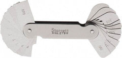 Starrett - 1 (20 Leaves) Piece, 0.02 to 0.4 Inch Radius, Radius Gage Set - Eagle Tool & Supply
