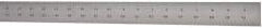 Starrett - 72" Long, 1/64, 1/32, 1/16, 1/8" Graduation, Rigid Spring Steel Rule - 4R Graduation Style, 1-1/2" Wide, Silver, Satin Chrome Finish - Eagle Tool & Supply