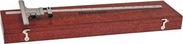 Starrett - 0 to 12 Inch Measurement Range, 2-3/4 Inch Base Length, Vernier Depth Gage - 0.001 Inch Graduation - Eagle Tool & Supply