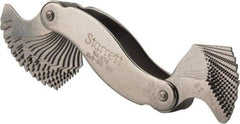 Starrett - 30 Leaf, 3-1/2 to 60 TPI Range, Steel Screw Pitch Gage - 55° Thread Angle - Eagle Tool & Supply