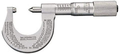 Starrett - 0 to 25mm Range, Mechanical Screw Thread Micrometer - Plain Thimble, 0.01mm Graduation, 0.0002" Accuracy - Eagle Tool & Supply