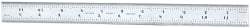 Starrett - 12" Long, 1/100, 1/64, 1/50, 1/32" Graduation, Rigid Spring Steel Rule - 16R Graduation Style, 1" Wide, Silver, Satin Chrome Finish - Eagle Tool & Supply