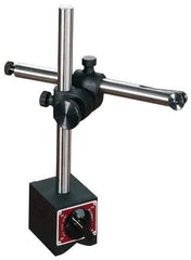 Starrett - 250 Lb Magnetic Force, Fine Adjustment Indicator Positioner & Holder with Base - Post & Rod, 3" Base Height, 3-1/2" Base Length, 3" Base Width - Eagle Tool & Supply