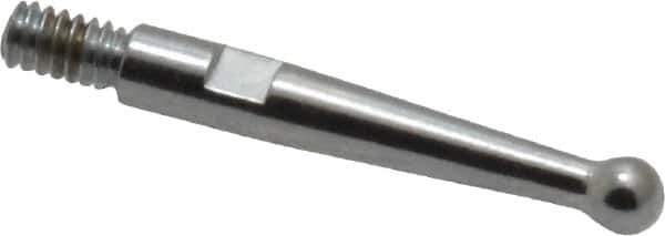 Starrett - 2mm Ball Diam, Steel, Ball Test Indicator Contact Point - 5/8" Contact Point Length, Use with Starrett 811 & 811M Dial Test Indicators - Eagle Tool & Supply