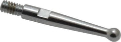 Starrett - 2mm Ball Diam, Steel, Ball Test Indicator Contact Point - 5/8" Contact Point Length, Use with Starrett 811 & 811M Dial Test Indicators - Eagle Tool & Supply