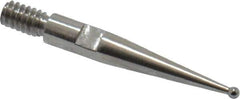 Starrett - 0.8mm Ball Diam, Carbide, Ball Test Indicator Contact Point - 5/8" Contact Point Length, Use with Starrett 811 & 811M Dial Test Indicators - Eagle Tool & Supply