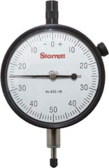 Starrett - 1/4" Range, 0-50-0 Dial Reading, 0.001" Graduation Dial Drop Indicator - 2-3/4" Dial, 0.1" Range per Revolution - Eagle Tool & Supply