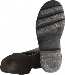 Winter Walking - Men's L (Women's M) Chemical Resistant Overshoes - 4" High, Plain Toe, Nonslip Sole, Polyurethane Upper, Black - Eagle Tool & Supply