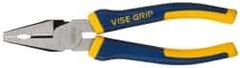 Irwin - 8" OAL, 1-3/8" Jaw Length x 1-1/4" Jaw Width, Combination Pliers - Combination Jaw, ProTouch Handles - Eagle Tool & Supply