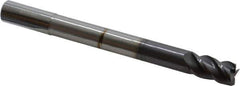 Accupro - 12mm, 22mm LOC, 12mm Shank Diam, 130mm OAL, 4 Flute, Solid Carbide Square End Mill - Single End, AlTiN Finish, Spiral Flute, 40° Helix, Centercutting, Right Hand Cut, Right Hand Flute - Eagle Tool & Supply