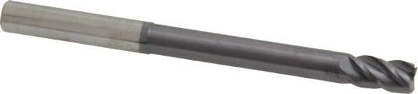 Accupro - 8mm, 14mm LOC, 8mm Shank Diam, 100mm OAL, 4 Flute, Solid Carbide Square End Mill - Single End, AlTiN Finish, Spiral Flute, 40° Helix, Centercutting, Right Hand Cut, Right Hand Flute - Eagle Tool & Supply
