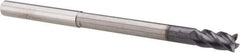 Accupro - 1/4", 1/2" LOC, 1/4" Shank Diam, 4" OAL, 4 Flute, Solid Carbide Square End Mill - Single End, AlTiN Finish, Spiral Flute, 40° Helix, Centercutting, Right Hand Cut, Right Hand Flute - Eagle Tool & Supply