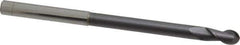 Accupro - 1/4" Diam, 1/2" LOC, 2 Flute Solid Carbide Ball End Mill - AlTiN Finish, Single End, 4" OAL, 1/4" Shank Diam, Spiral Flute - Eagle Tool & Supply