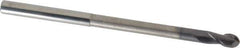 Accupro - 6mm Diam, 12mm LOC, 2 Flute Solid Carbide Ball End Mill - AlTiN Finish, Single End, 100mm OAL, 6mm Shank Diam, Spiral Flute - Eagle Tool & Supply