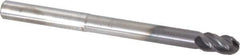 Accupro - 8mm Diam, 14mm LOC, 4 Flute Solid Carbide Ball End Mill - AlTiN Finish, Single End, 100mm OAL, 8mm Shank Diam, Spiral Flute - Eagle Tool & Supply