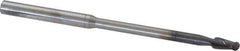 Accupro - 5mm Diam, 10mm LOC, 2 Flute Solid Carbide Ball End Mill - AlTiN Finish, Single End, 100mm OAL, 6mm Shank Diam, Spiral Flute - Eagle Tool & Supply