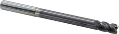 Accupro - 10mm, 18mm LOC, 10mm Shank Diam, 120mm OAL, 4 Flute, Solid Carbide Square End Mill - Single End, AlTiN Finish, Spiral Flute, 40° Helix, Centercutting, Right Hand Cut, Right Hand Flute - Eagle Tool & Supply
