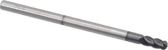 Accupro - 6mm Diam, 12mm LOC, 4 Flute Solid Carbide Ball End Mill - AlTiN Finish, Single End, 100mm OAL, 6mm Shank Diam, Spiral Flute - Eagle Tool & Supply