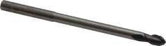 Accupro - 3/16" Diam, 3/8" LOC, 2 Flute Solid Carbide Ball End Mill - AlTiN Finish, Single End, 3" OAL, 3/16" Shank Diam, Spiral Flute - Eagle Tool & Supply