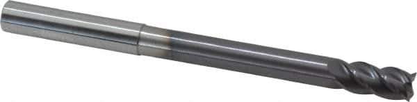 Accupro - 5/16", 5/8" LOC, 5/16" Shank Diam, 4" OAL, 4 Flute, Solid Carbide Square End Mill - Single End, AlTiN Finish, Spiral Flute, 40° Helix, Centercutting, Right Hand Cut, Right Hand Flute - Eagle Tool & Supply