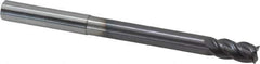 Accupro - 5/16", 5/8" LOC, 5/16" Shank Diam, 4" OAL, 4 Flute, Solid Carbide Square End Mill - Single End, AlTiN Finish, Spiral Flute, 40° Helix, Centercutting, Right Hand Cut, Right Hand Flute - Eagle Tool & Supply