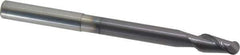Accupro - 5/16" Diam, 5/8" LOC, 2 Flute Solid Carbide Ball End Mill - AlTiN Finish, Single End, 4" OAL, 5/16" Shank Diam, Spiral Flute - Eagle Tool & Supply