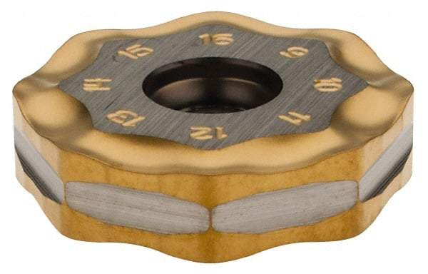 Seco - ONMU090520 M15 Grade MP3000 Carbide Milling Insert - TiAlN Finish, 0.228" Thick, 0.866" Inscribed Circle - Eagle Tool & Supply