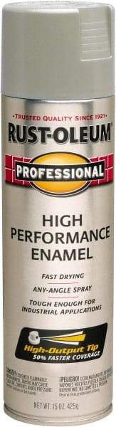 Rust-Oleum - Light Machinery Gray, Gloss, Rust Proof Enamel Spray Paint - 14 Sq Ft per Can, 15 oz Container, Use on Multipurpose - Eagle Tool & Supply