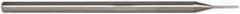 Accupro - 0.025" Diam, 1/8" LOC, 3 Flute Solid Carbide Ball End Mill - Uncoated, Single End, 2-1/2" OAL, 1/8" Shank Diam, Spiral Flute - Eagle Tool & Supply
