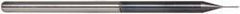 Accupro - 0.015" Diam, 0.075" LOC, 3 Flute Solid Carbide Ball End Mill - AlTiN Finish, Single End, 2-1/2" OAL, 1/8" Shank Diam, Spiral Flute - Eagle Tool & Supply