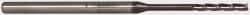 Accupro - 0.075", 1/2" LOC, 1/8" Shank Diam, 2-1/2" OAL, 3 Flute, Solid Carbide Square End Mill - Single End, AlTiN Finish, Spiral Flute, 30° Helix, Centercutting, Series Miniature - Eagle Tool & Supply