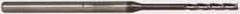 Accupro - 0.075", 1/2" LOC, 1/8" Shank Diam, 2-1/2" OAL, 3 Flute, Solid Carbide Square End Mill - Single End, AlTiN Finish, Spiral Flute, 30° Helix, Centercutting, Series Miniature - Eagle Tool & Supply