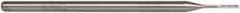 Accupro - 0.035", 0.175" LOC, 1/8" Shank Diam, 2-1/2" OAL, 3 Flute, Solid Carbide Square End Mill - Single End, Uncoated, Spiral Flute, 30° Helix, Centercutting, Series Miniature - Eagle Tool & Supply