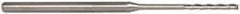 Accupro - 0.065", 1/2" LOC, 1/8" Shank Diam, 2-1/2" OAL, 3 Flute, Solid Carbide Square End Mill - Single End, Uncoated, Spiral Flute, 30° Helix, Centercutting, Series Miniature - Eagle Tool & Supply