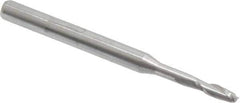 Accupro - 5/64", 1/4" LOC, 1/8" Shank Diam, 1-1/2" OAL, 2 Flute, Solid Carbide Square End Mill - Single End, Uncoated, Spiral Flute, 30° Helix, Centercutting, Right Hand Cut, Right Hand Flute - Eagle Tool & Supply