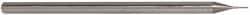 Accupro - 0.02", 0.03" LOC, 1/8" Shank Diam, 2-1/2" OAL, 3 Flute, Solid Carbide Square End Mill - Single End, Uncoated, Spiral Flute, 30° Helix, Centercutting, Right Hand Cut, Right Hand Flute, Series Miniature - Eagle Tool & Supply
