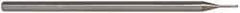 Accupro - 0.035", 0.052" LOC, 1/8" Shank Diam, 2-1/2" OAL, 3 Flute, Solid Carbide Square End Mill - Single End, Uncoated, Spiral Flute, 30° Helix, Centercutting, Series Miniature - Eagle Tool & Supply