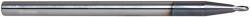 Accupro - 3/32" Diam, 3/32" LOC, 2 Flute Solid Carbide Ball End Mill - AlTiN Finish, Single End, 4" OAL, 1/4" Shank Diam, Spiral Flute - Eagle Tool & Supply