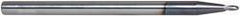 Accupro - 3/32" Diam, 3/32" LOC, 2 Flute Solid Carbide Ball End Mill - AlTiN Finish, Single End, 4" OAL, 1/4" Shank Diam, Spiral Flute - Eagle Tool & Supply