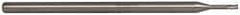 Accupro - 0.055", 0.082" LOC, 1/8" Shank Diam, 2-1/2" OAL, 3 Flute, Solid Carbide Square End Mill - Single End, Uncoated, Spiral Flute, 30° Helix, Centercutting, Series Miniature - Eagle Tool & Supply