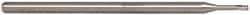 Accupro - 0.06", 0.09" LOC, 1/8" Shank Diam, 2-1/2" OAL, 3 Flute, Solid Carbide Square End Mill - Single End, Uncoated, Spiral Flute, 30° Helix, Centercutting, Series Miniature - Eagle Tool & Supply