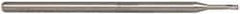 Accupro - 0.06", 0.09" LOC, 1/8" Shank Diam, 2-1/2" OAL, 3 Flute, Solid Carbide Square End Mill - Single End, Uncoated, Spiral Flute, 30° Helix, Centercutting, Series Miniature - Eagle Tool & Supply