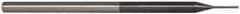 Accupro - 0.025", 1/8" LOC, 1/8" Shank Diam, 2-1/2" OAL, 3 Flute, Solid Carbide Square End Mill - Single End, AlTiN Finish, Spiral Flute, 30° Helix, Centercutting, Series Miniature - Eagle Tool & Supply