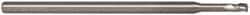 Accupro - 0.09", 0.135" LOC, 1/8" Shank Diam, 2-1/2" OAL, 3 Flute, Solid Carbide Square End Mill - Single End, Uncoated, Spiral Flute, 30° Helix, Centercutting, Series Miniature - Eagle Tool & Supply