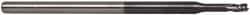 Accupro - 0.085", 0.127" LOC, 1/8" Shank Diam, 2-1/2" OAL, 3 Flute, Solid Carbide Square End Mill - Single End, AlTiN Finish, Spiral Flute, 30° Helix, Centercutting, Series Miniature - Eagle Tool & Supply
