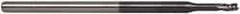 Accupro - 0.085", 0.127" LOC, 1/8" Shank Diam, 2-1/2" OAL, 3 Flute, Solid Carbide Square End Mill - Single End, AlTiN Finish, Spiral Flute, 30° Helix, Centercutting, Series Miniature - Eagle Tool & Supply