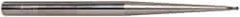 Accupro - 0.06" Diam, 0.06" LOC, 2 Flute Solid Carbide Ball End Mill - AlTiN Finish, Single End, 4" OAL, 1/4" Shank Diam, Spiral Flute - Eagle Tool & Supply