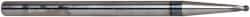 Accupro - 3/32" Diam, 3/32" LOC, 2 Flute Solid Carbide Ball End Mill - AlTiN Finish, Single End, 4" OAL, 1/4" Shank Diam, Spiral Flute - Eagle Tool & Supply