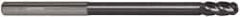 Accupro - 1/4" Diam, 1/2" LOC, 4 Flute Solid Carbide Ball End Mill - AlTiN Finish, Single End, 4" OAL, 1/4" Shank Diam, Spiral Flute - Eagle Tool & Supply