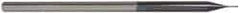 Accupro - 0.02", 0.03" LOC, 1/8" Shank Diam, 2-1/2" OAL, 3 Flute, Solid Carbide Square End Mill - Single End, AlTiN Finish, Spiral Flute, 30° Helix, Centercutting, Right Hand Cut, Right Hand Flute, Series Miniature - Eagle Tool & Supply